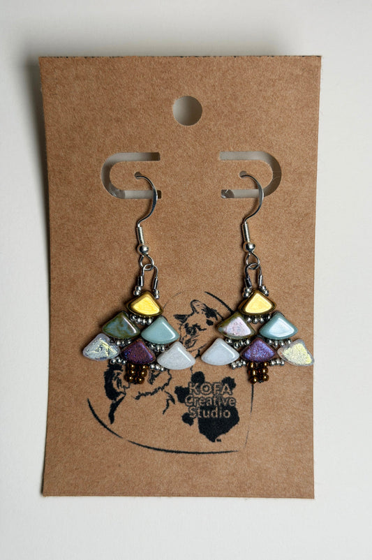 Multicolor Tree Fishhook Earring