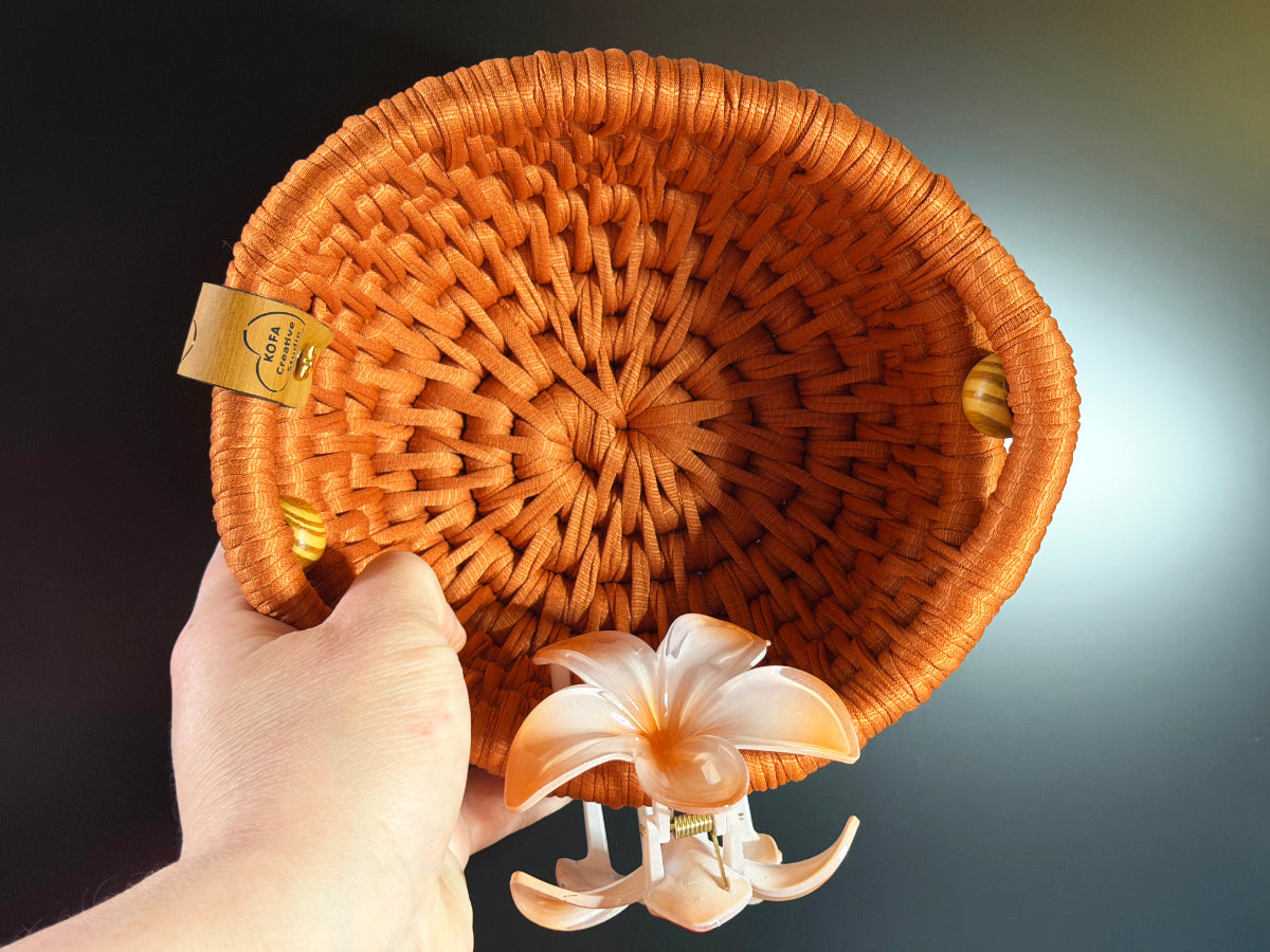Premium Large Orange Ecoweave Basket