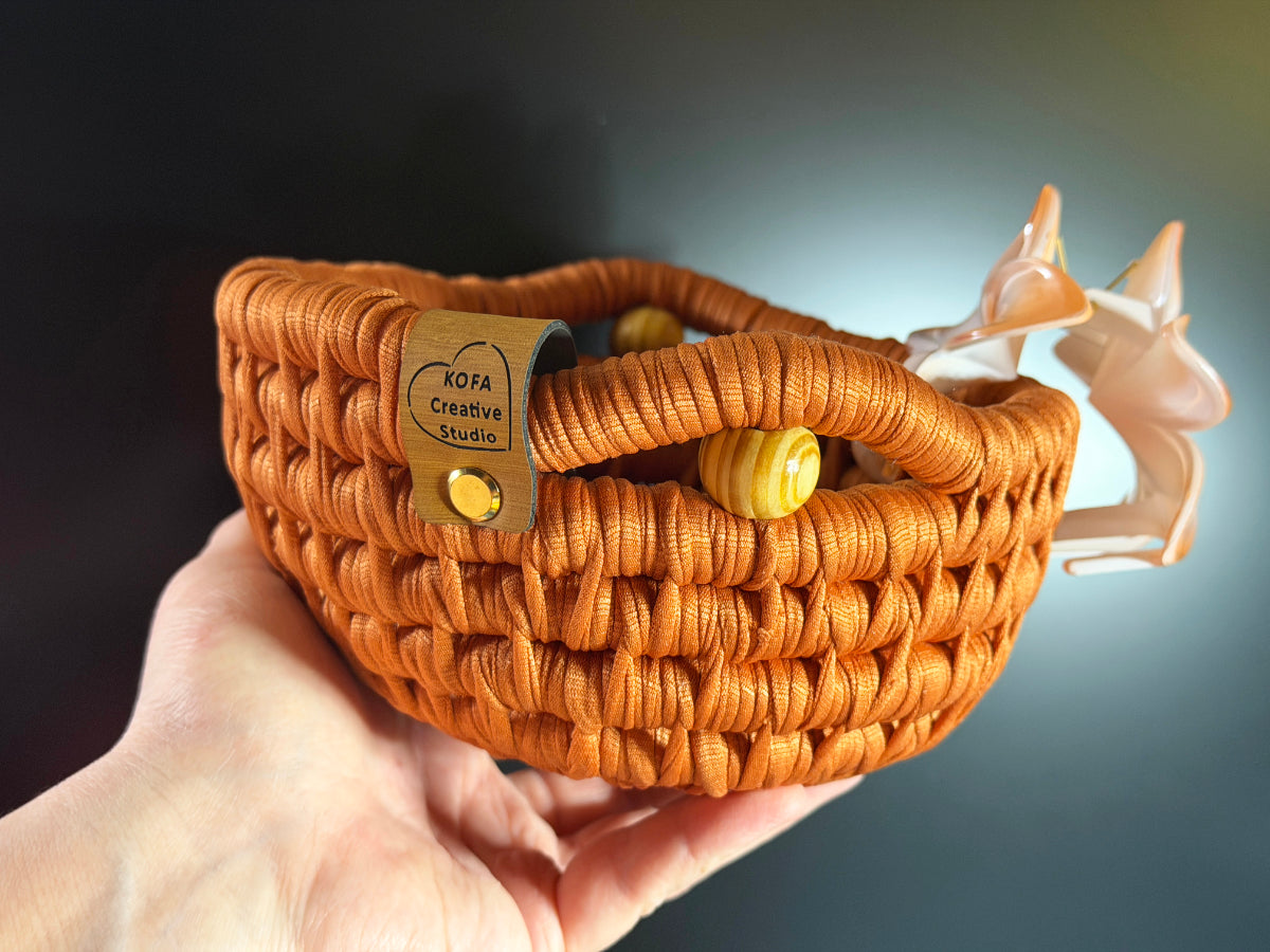 Premium Large Orange Ecoweave Basket
