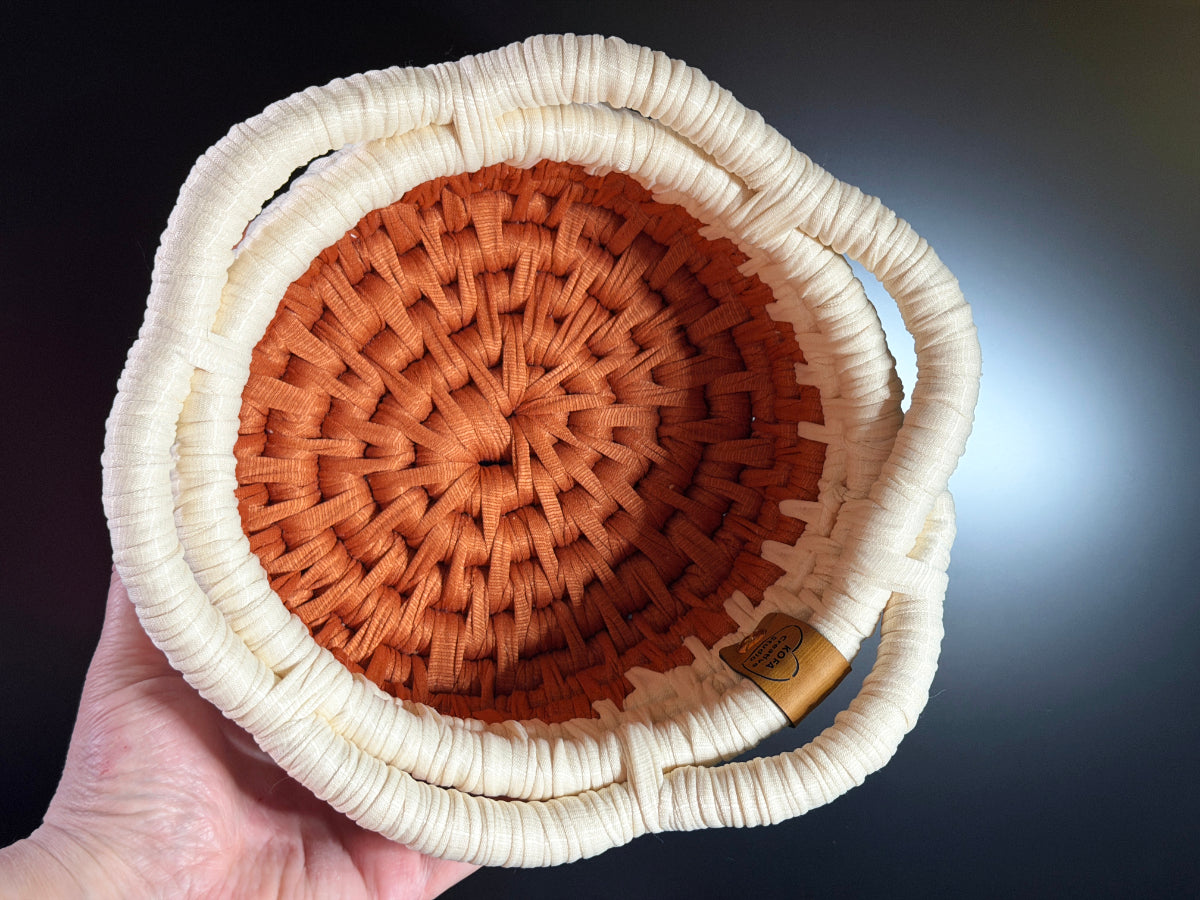 Premium Large Orange Cream Ecoweave Basket