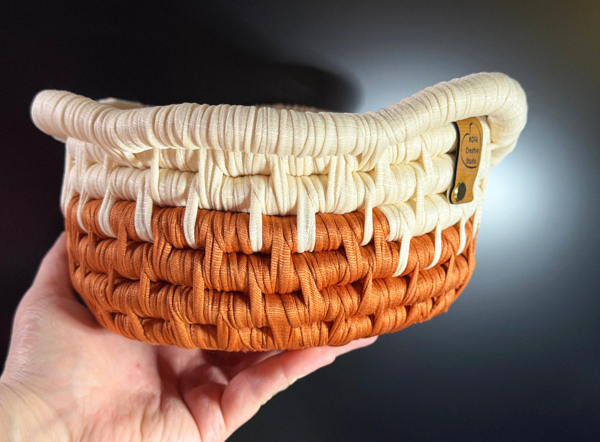 Premium Large Orange Cream Ecoweave Basket