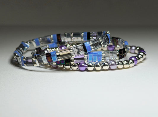 Purple Perfection Stretch And Stack Bracelets - KOFA Creative Studio