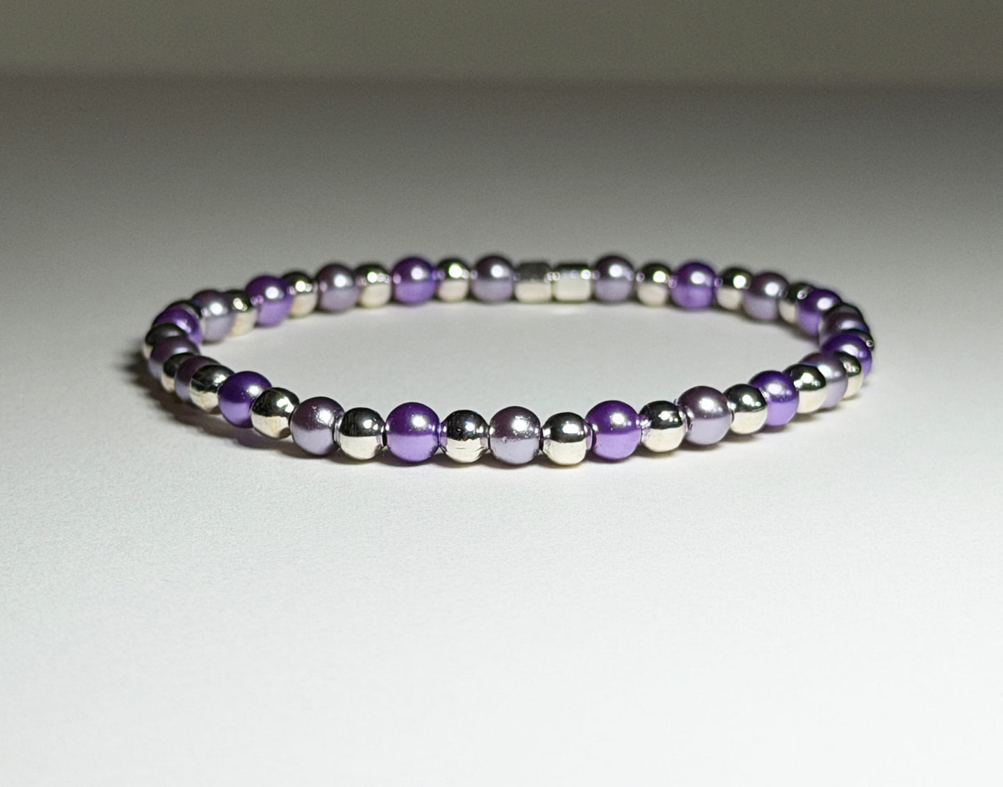 Purple Perfection Stretch And Stack Bracelets Single (Round Beads)
