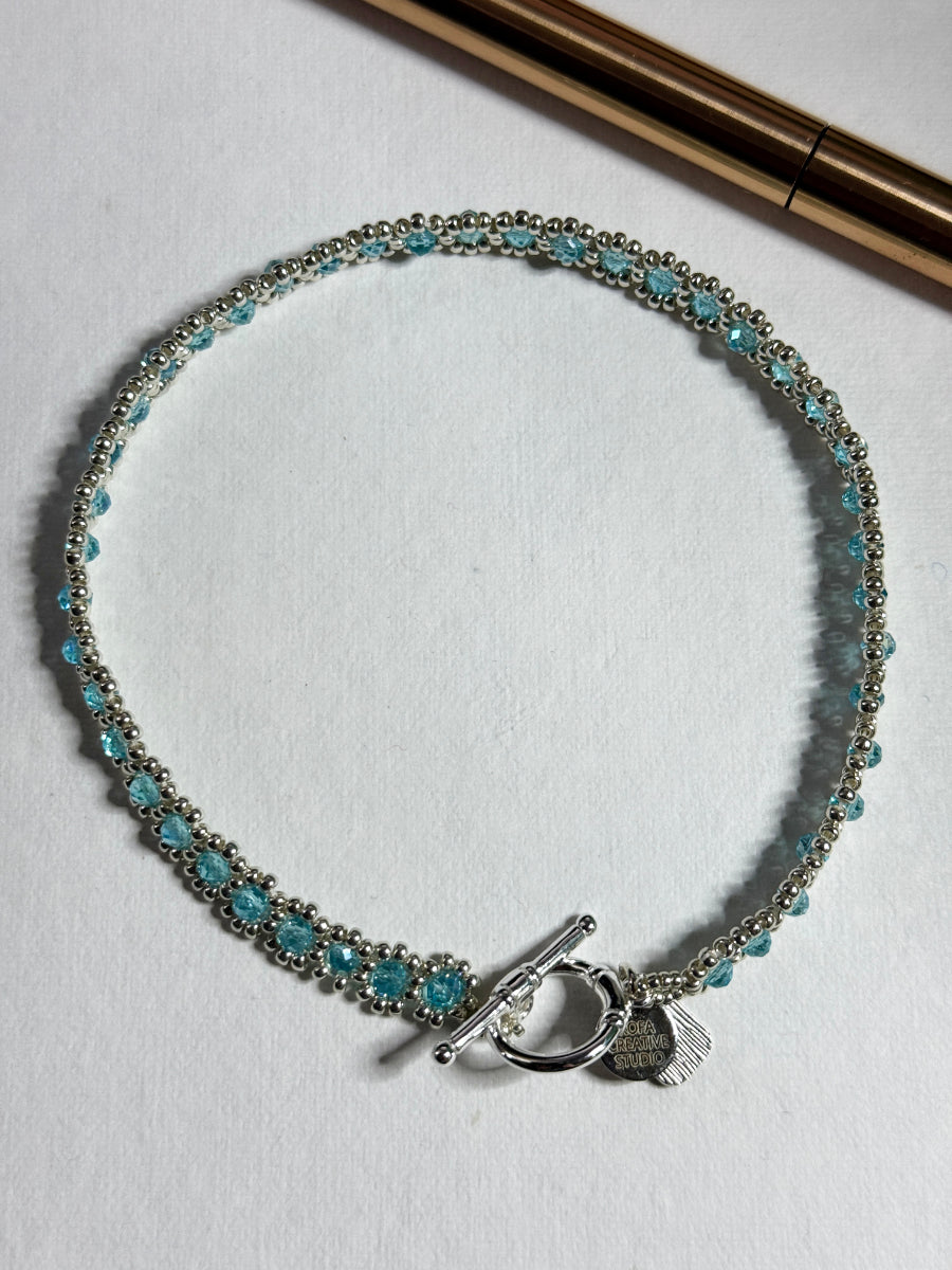 Silver and Blue Bracelet and Anklet