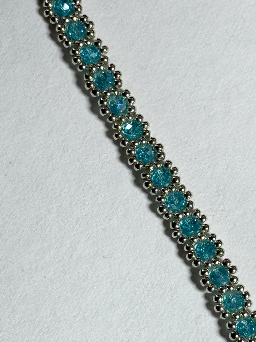 Silver and Blue Bracelet and Anklet