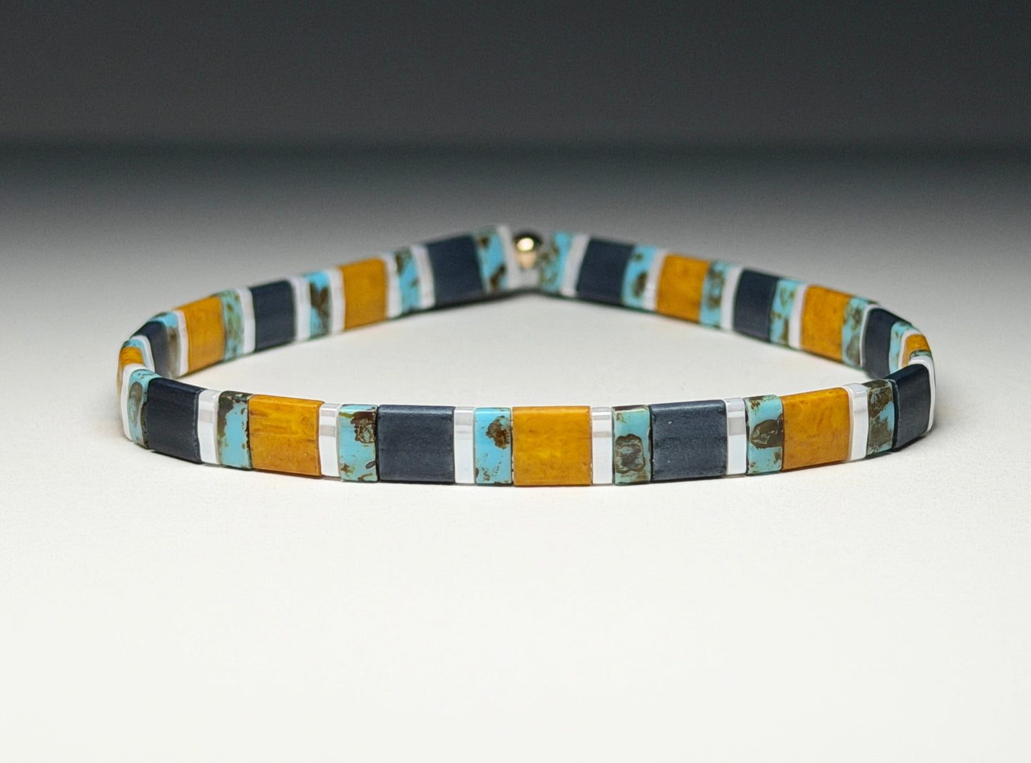 Boho Chic Stretch And Stack Bracelets Single (Mostly Blue)