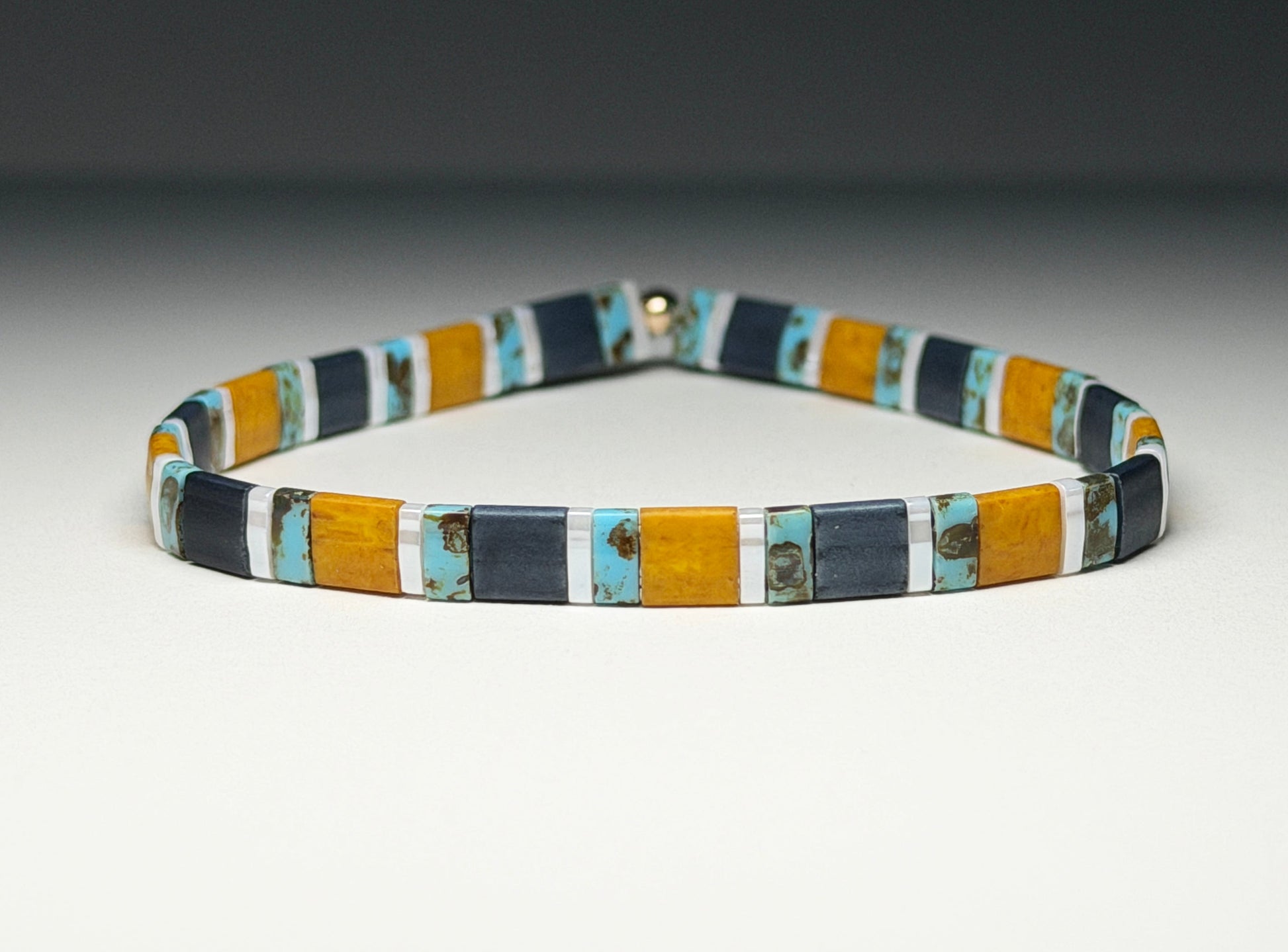 Boho Chic Stretch And Stack Bracelets Single (Mostly Blue)