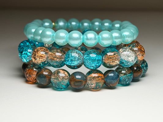 Baja Blue Stretch And Stack Bracelets