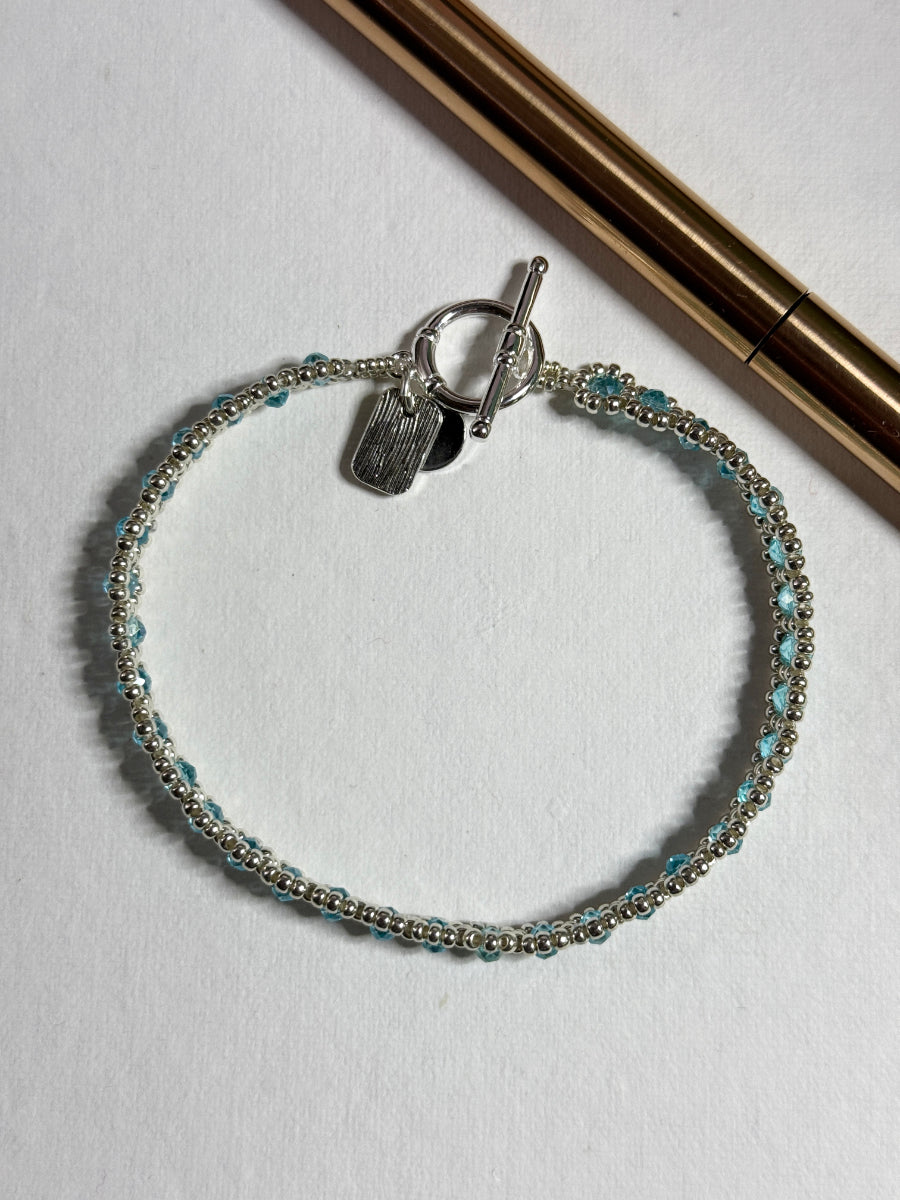 Silver and Blue Bracelet and Anklet