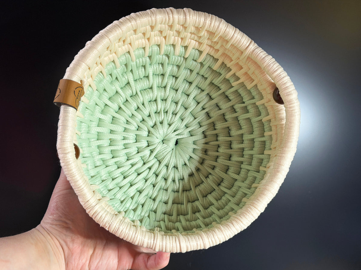 Premium Large Mint Cream Ecoweave Basket