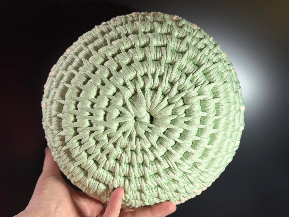 Premium Large Mint Cream Ecoweave Basket
