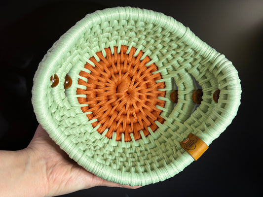Premium Mint and Orange Ecoweave Basket