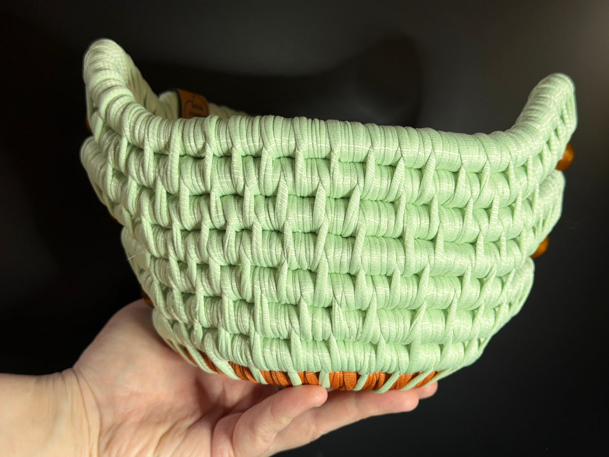 Premium Mint and Orange Ecoweave Basket