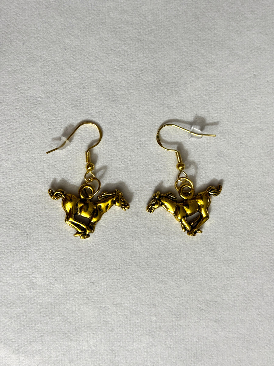 Pewter Horse Fishhook Earring