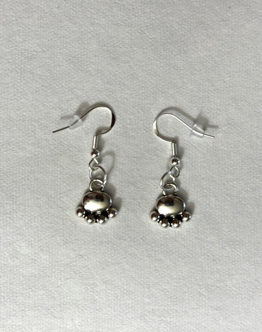 Pewter Pawprint Fishhook Earring