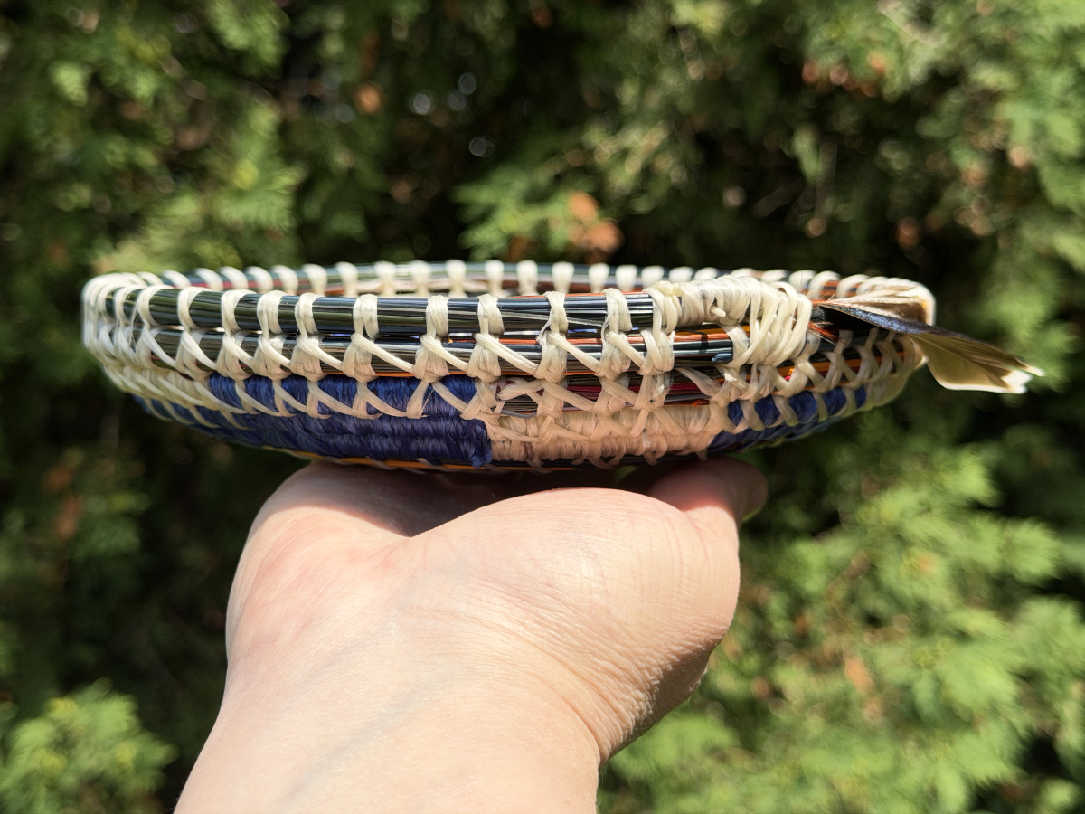 Feathered Seashell Center Pine Needle Basket