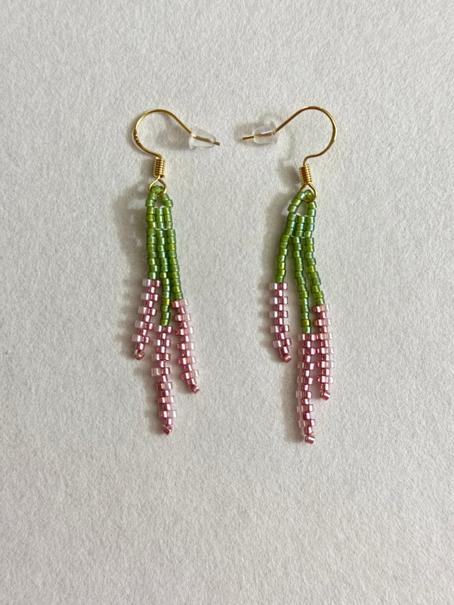 Summer Flowers Drop Style Fishhook Earring in Purple, Blue, Red, Pink or Rose Pink