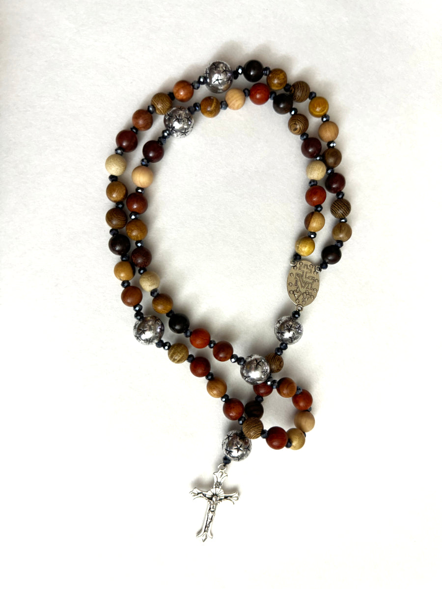 Handcrafted Wooden Bead Devotional Prayer Rosary